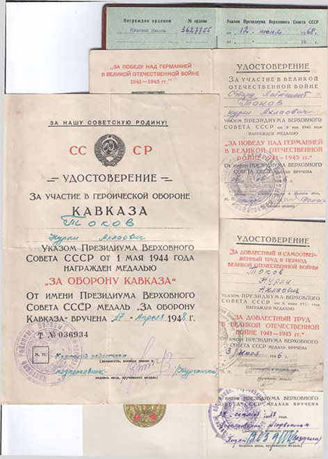 Медаль за "Оборону Кавказа" вручена Токову Нурли